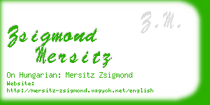 zsigmond mersitz business card